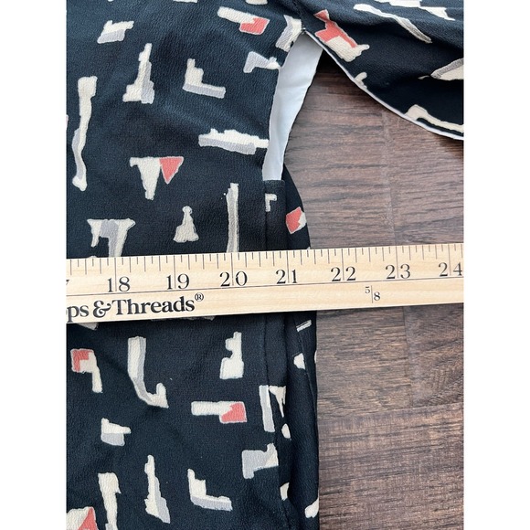 Vintage Japanese Kimono Haori Jacket Silk Black All Over Print Lined Womens Mens - Picture 6 of 8